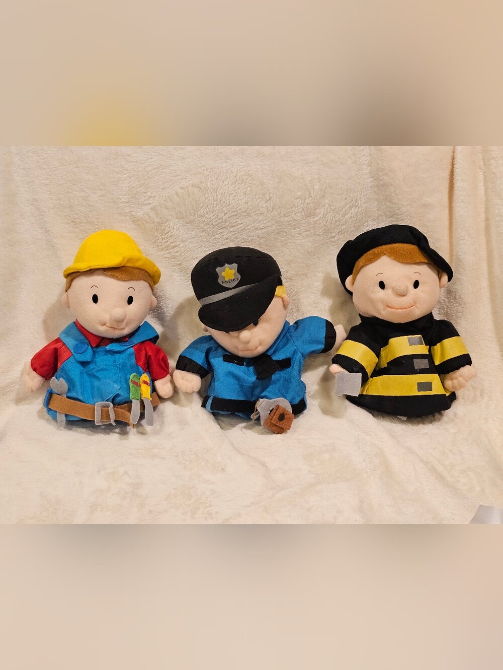 Lillian Vernon Firefighter, Policeman, Construction Worker Hand Puppets